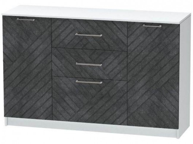 Комод №3 Иннэс-7, Белый/Бетон графит фото