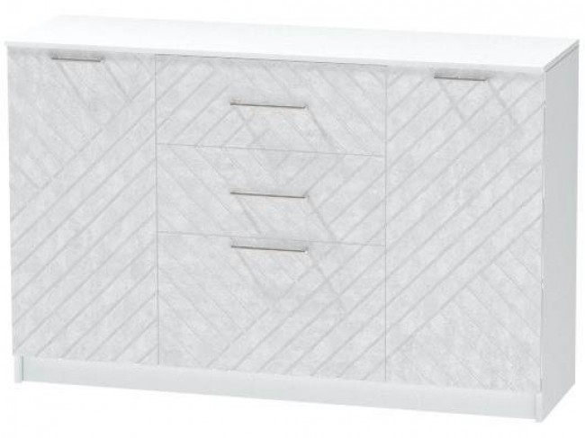 Комод №3 Иннэс-7, Белый/Бетон снежный фото