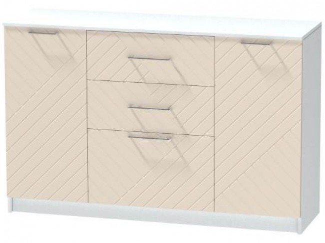 Комод №3 Иннэс-7, Белый/Тирамису матовый фото