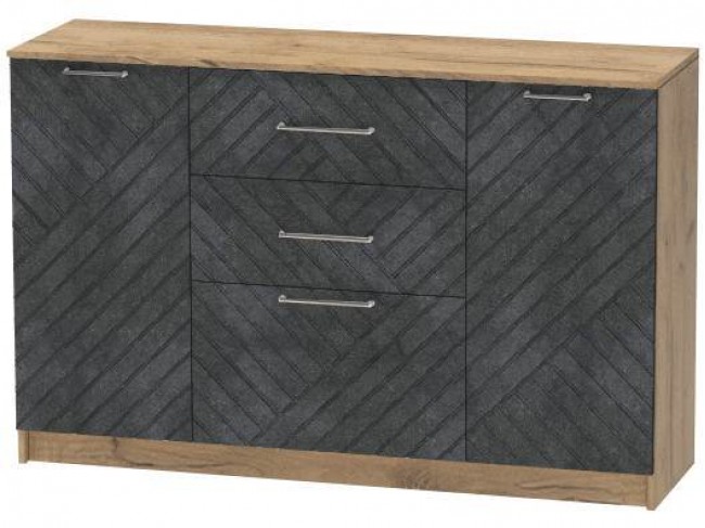 Комод №3 Иннэс-7, Крафт золотой/Бетон графит фото