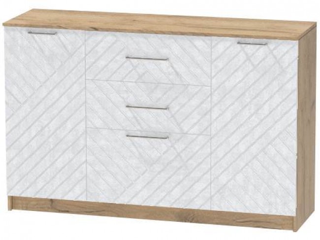 Комод №3 Иннэс-7, Крафт золотой/Бетон снежный фото