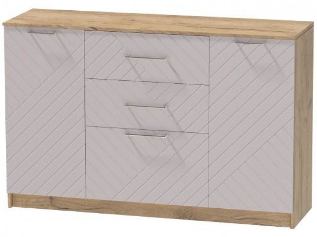 Комод №3 Иннэс-7, Крафт золотой/Грэй софт фото