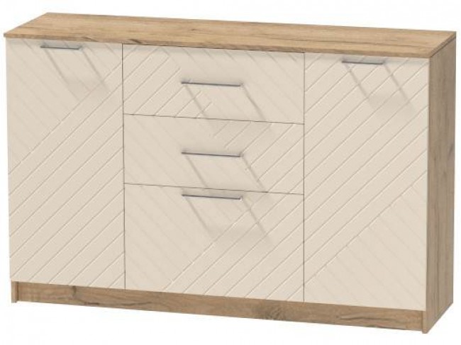 Комод №3 Иннэс-7, Крафт золотой/Тирамису матовый фото