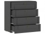 Комод Престиж-1 с 4 ящиками - Графит/Графит структурный недорого