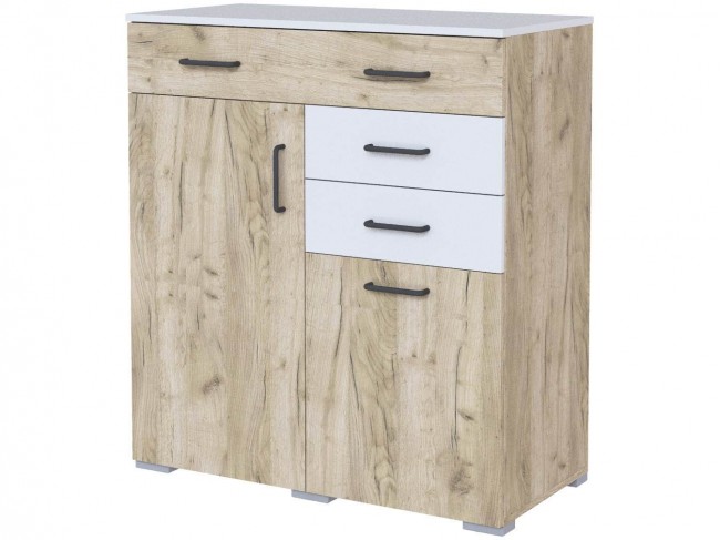 Комод Теана -  Крафт серый/МДФ светло-серый фото