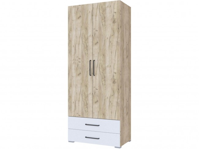 Шкаф 2-х створчатый Теана - Крафт серый/МДФ светло-серый фото