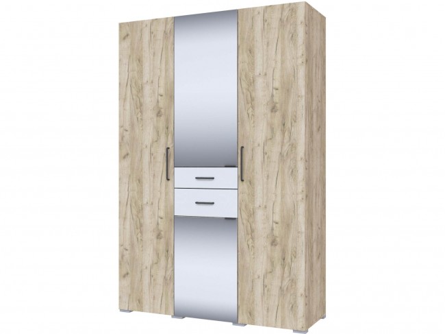 Шкаф 3-х створчатый Теана - Крафт серый/МДФ светло-серый фото