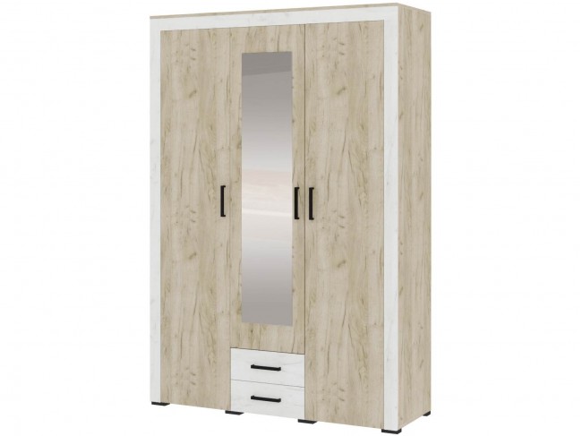 Шкаф 3-х створчатый Адель - Крафт серый/Крафт белый фото