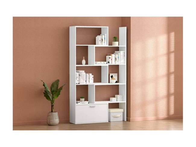 Стеллаж Раздвижной - Белый/Белый фото