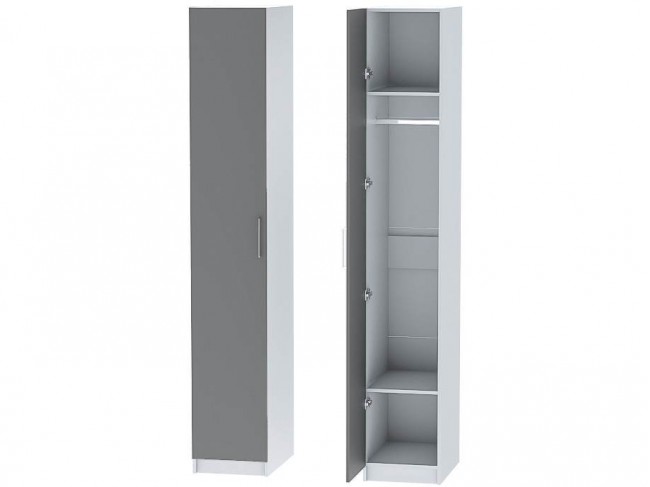 Шкаф-пенал №1 Иннэс-7 - Белый/Графит фото
