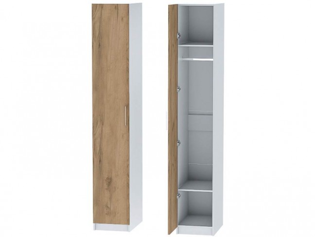 Шкаф-пенал №1 Иннэс-7 - Белый/Крафт золотой фото