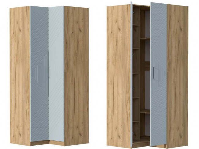 Шкаф угловой Иннэс-7 - Крафт золотой/Монблан Р-856 фото