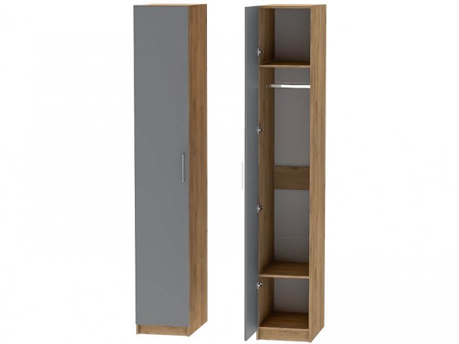 Шкаф-пенал №1 Иннэс-7 - Крафт золотой/Графит фото