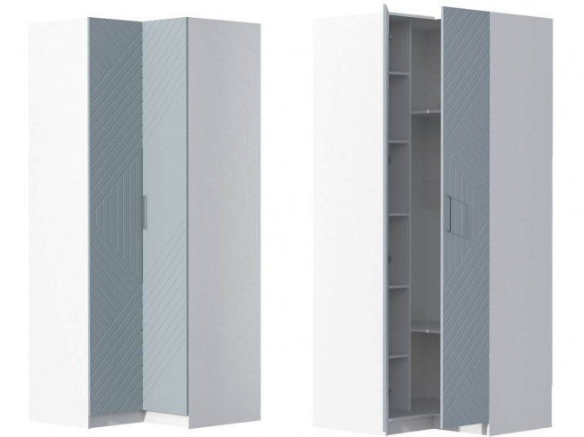 Шкаф угловой Иннэс-7 - Белый/Монблан Р-856 фото