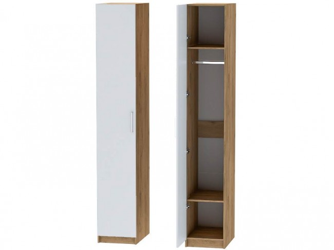 Шкаф-пенал №1 Иннэс-7 - Крафт золотой/Белый фото