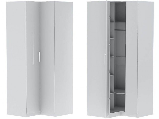 Шкаф угловой Иннэс-7 - Белый/Белый глянец фото