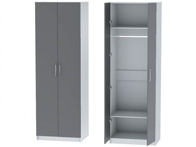 Шкаф двухдверный №1 Иннэс-7 - Белый/Графит фото