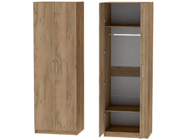 Шкаф двухдверный №1 Иннэс-7 - Дуб крафт золотой фото