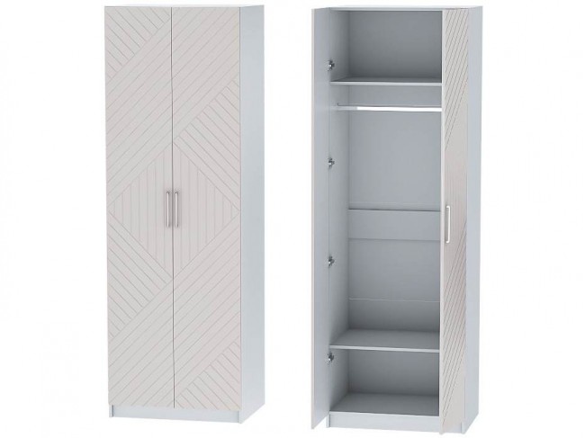 Шкаф двухдверный №1 Иннэс-7 - Белый/Тирамису матовый фото