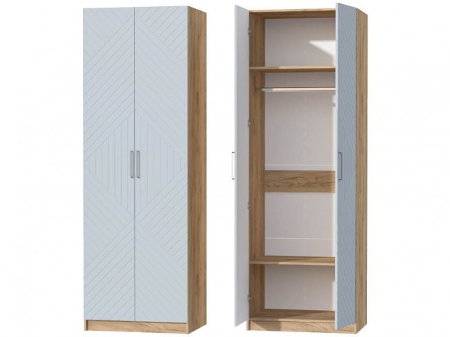 Шкаф двухдверный №1 Иннэс-7 - Крафт золотой/Монблан Р-856 фото