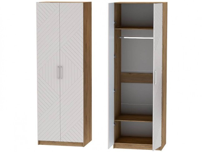 Шкаф двухдверный №1 Иннэс-7 - Крафт золотой/Тирамису матовый фото