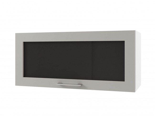 Шкаф навесной Катрин горизонтальный со стеклом 800х358х300 фото