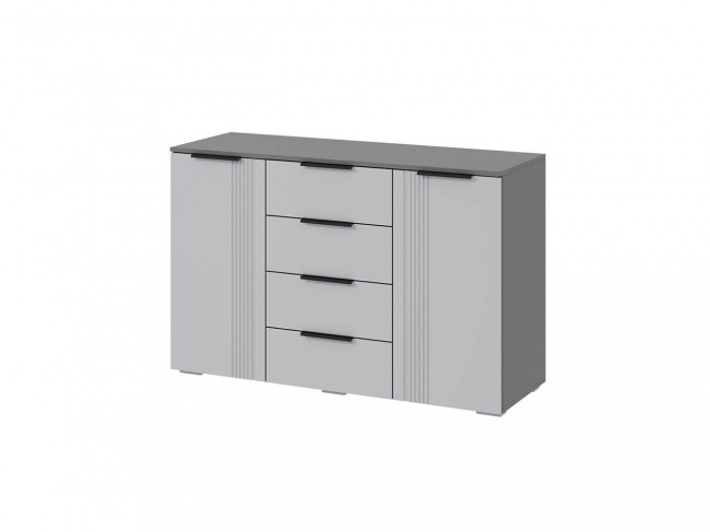 Комод Альмерия КМ-1300, Серый графит, Бархат серый фото