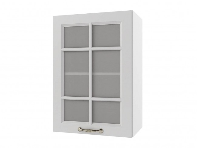 Шкаф навесной Мария со стеклом 500х720х300 Белый/ Белый фото
