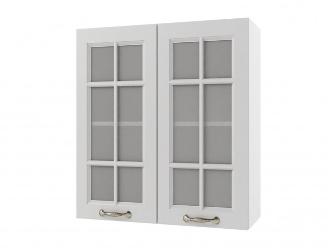 Шкаф навесной Мария со стеклом 600х720х300 Белый/ Белый фото