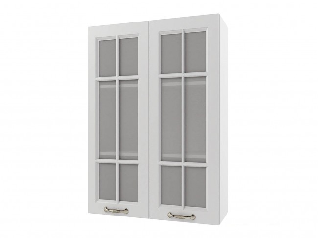 Шкаф навесной Мария высокий со стеклом 600х920х300 Белый/ Белый фото