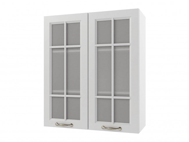 Шкаф навесной Мария высокий со стеклом 800х920х300 Белый/ Белый фото