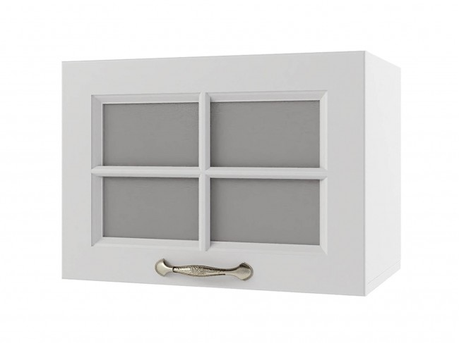 Шкаф навесной Мария горизонтальный со стеклом 500х360х300 Белый/ фото