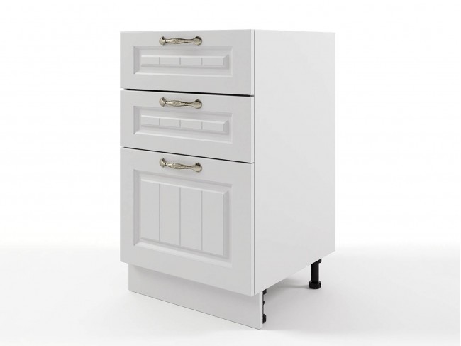 Шкаф напольный Мария с 3-мя ящиками 500х820х476 Белый/ Белый фото