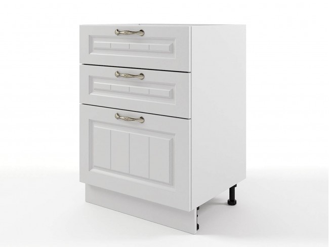 Шкаф напольный Мария с 3-мя ящиками 600х820х476 Белый/ Белый фото