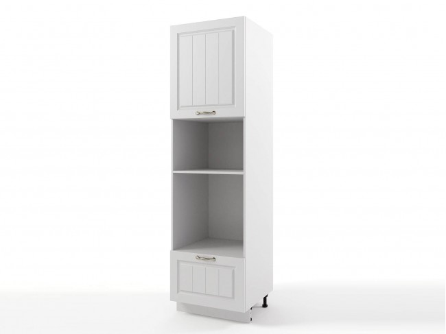 Шкаф-пенал напольный Мария с нишами 600х2140х576 Белый/ Белый фото
