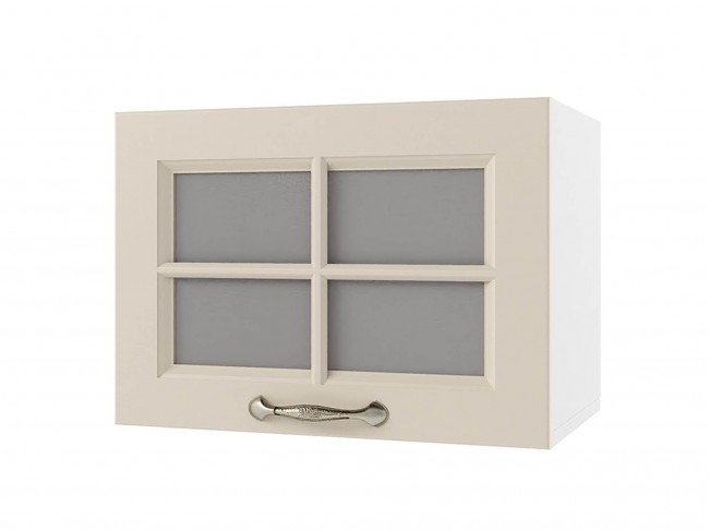 Шкаф навесной Мария горизонтальный со стеклом 500х360х300 Крем/  фото