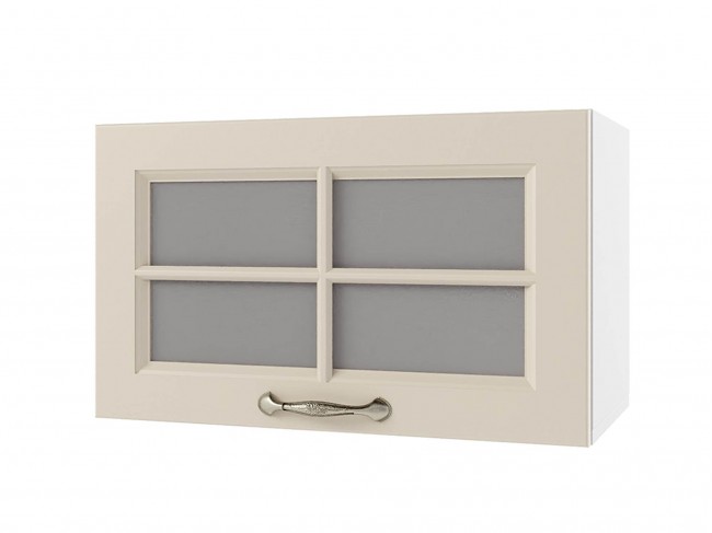 Шкаф навесной Мария горизонтальный со стеклом 600х360х300 Крем/  фото