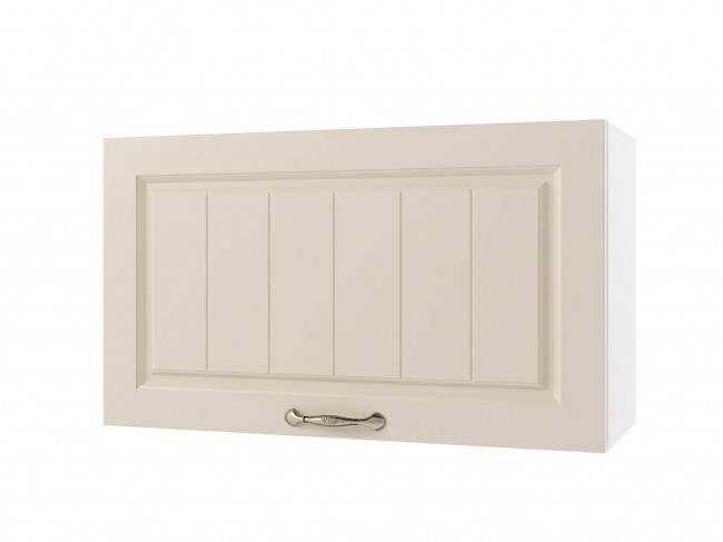 Шкаф навесной Мария горизонтальный высокий 800х460х300 Крем/ Бел фото