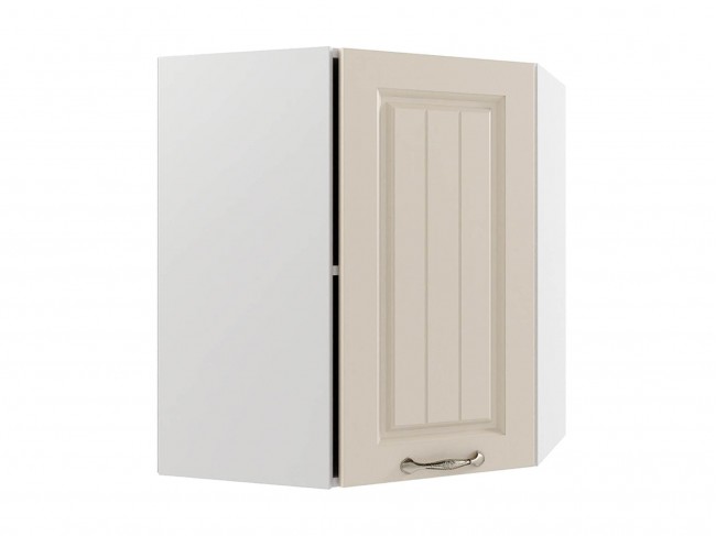 Шкаф навесной Мария угловой 600х600х720х300 Крем/ Белый фото