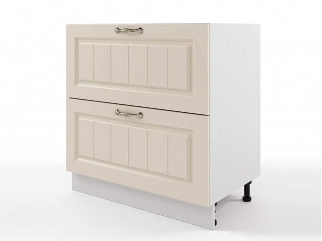 Шкаф напольный Мария с 2-мя ящиками 800х820х476 Крем/ Белый фото