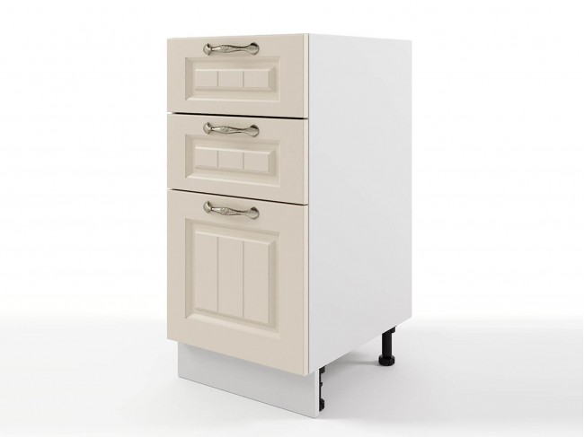 Шкаф напольный Мария с 3мя ящиками 400х820х476 Крем/ Белый фото