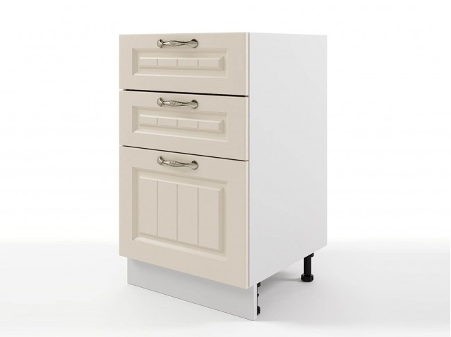 Шкаф напольный Мария с 3-мя ящиками 500х820х476 Крем/ Белый фото