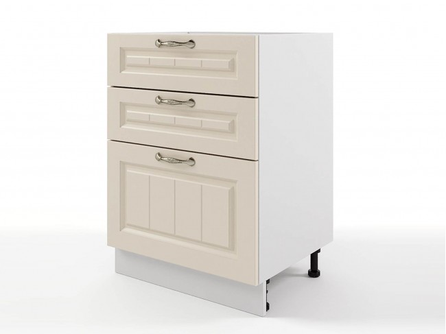 Шкаф напольный Мария с 3-мя ящиками 600х820х476 Крем/ Белый фото