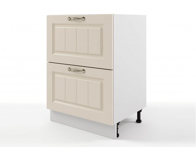 Шкаф напольный Мария с ящиками 600х820х476 Крем/ Белый фото