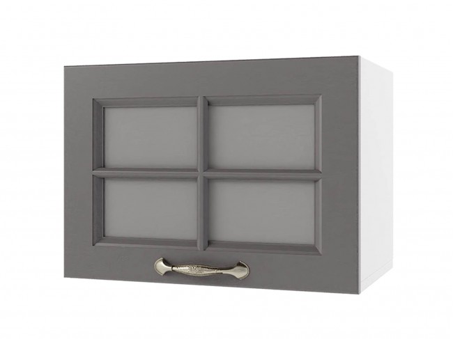 Шкаф навесной Мария горизонтальный со стеклом 500х360х300 Графит фото