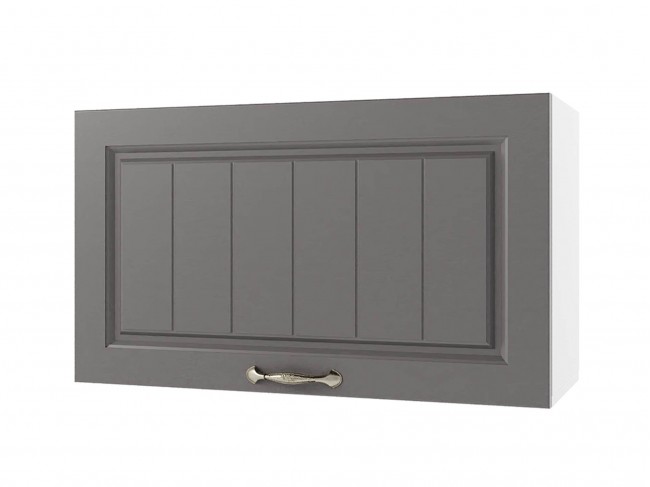 Шкаф навесной Мария горизонтальный высокий 800х460х300 Графит/ Б фото