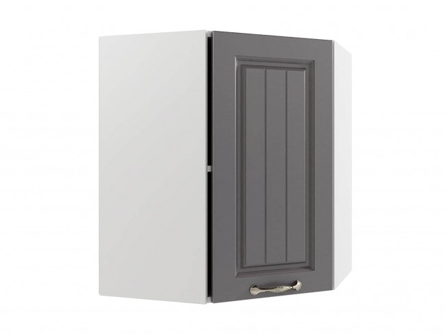Шкаф навесной Мария угловой 600х600х720х300 Графит/ Белый фото