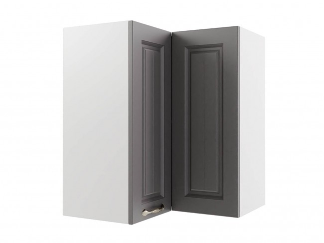 Шкаф навесной Мария угловой пенал 600х720х600 Графит/ Белый фото