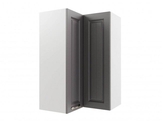 Шкаф навесной Мария угловой пенал высокий 600х920х600 Графит/ Бе фото