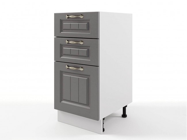 Шкаф напольный Мария с 3-мя ящиками 400х820х476 Графит/ Белый фото